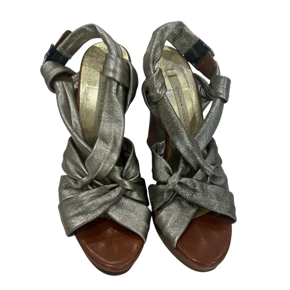 Cynthia Vincent Silver and Brown Heels